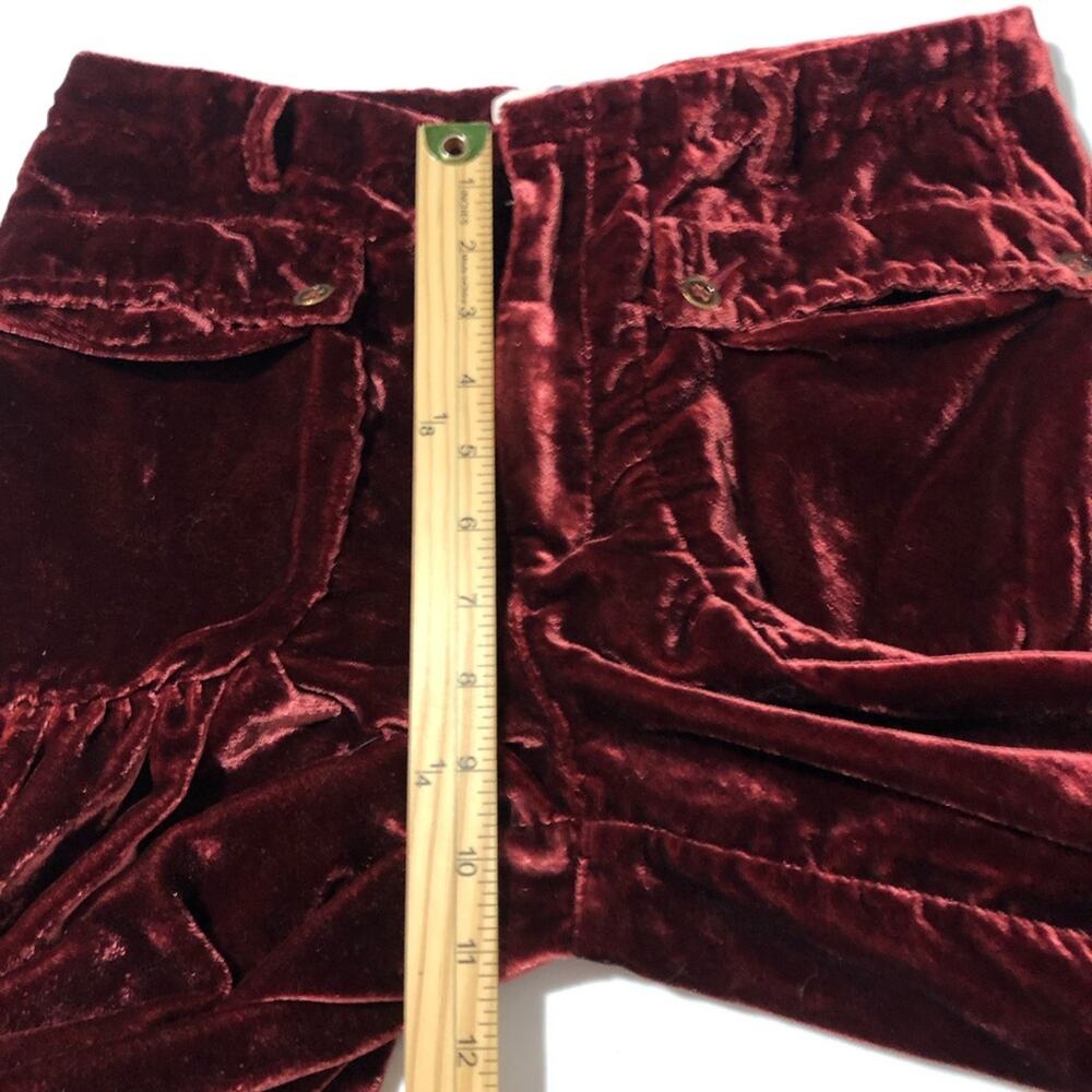 Free People Lotus Velvet garnet red pants balloon-style cinched tie ankles 27 - Picture 7 of 12
